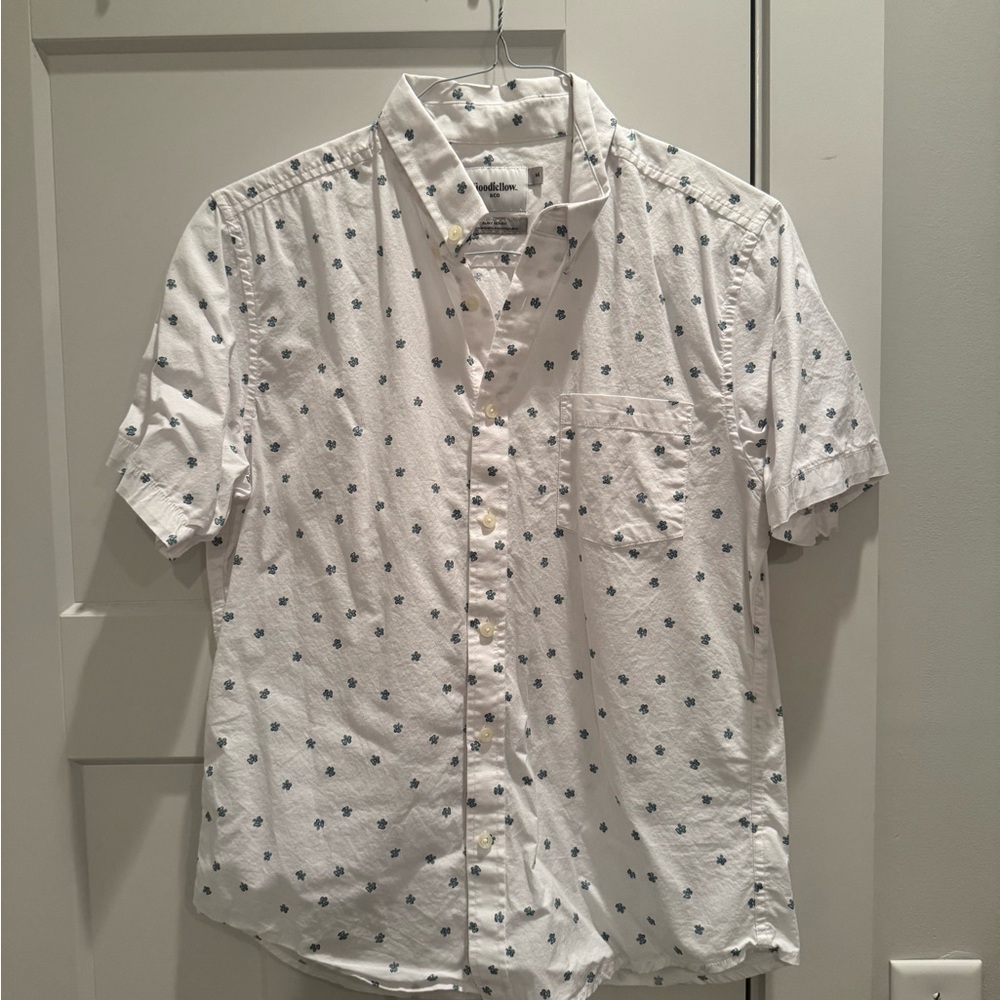 Goodfellow & Co White Shirt with Blue Pattern